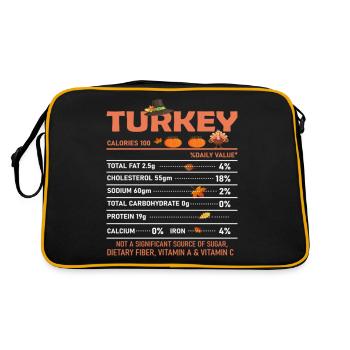 Drôle de dinde de Thanksgiving - Sac Retro - noir/or - Dos