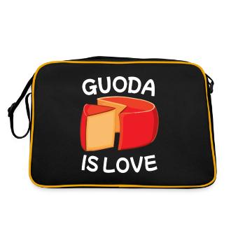 Gouda cheese piece - Retro Bag - black/gold - Back