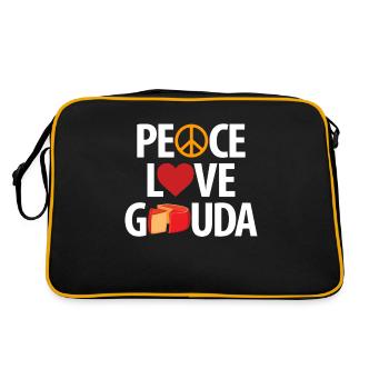 Gouda cheese piece - Retro Bag - black/gold - Back