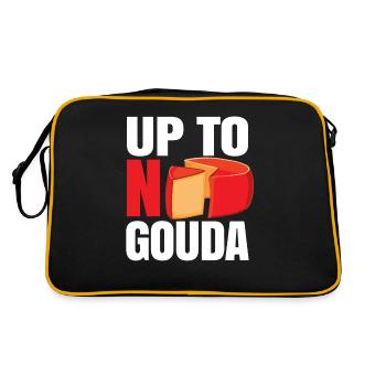 Gouda cheese piece - Retro Bag - black/gold - Back