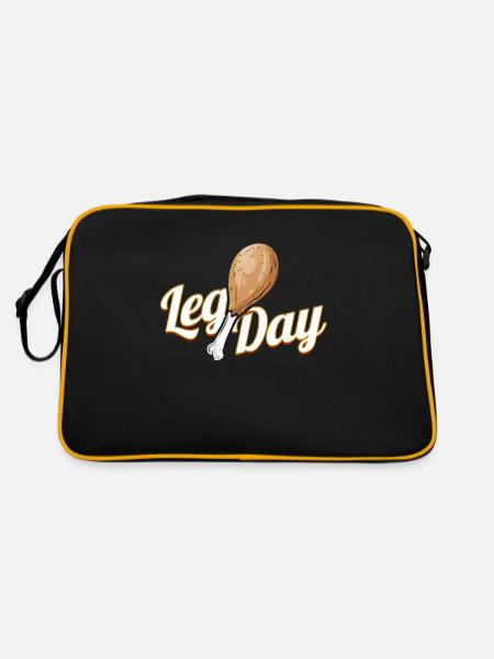 Better Not Skip Leg Day Turkey Drumstick On - Retro Tasche - Schwarz/Gold - Hinten