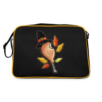 Baguette de dinde avec chapeau de pèlerin - Sac Retro - noir/or - Dos