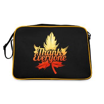 Brown Maple Leave Thank Everyone On Thanksgiving - Retro Bag - black/gold - Back