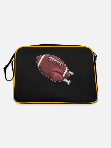 Football Turkey Thanksgiving - Retro Tasche - Schwarz/Gold - Hinten