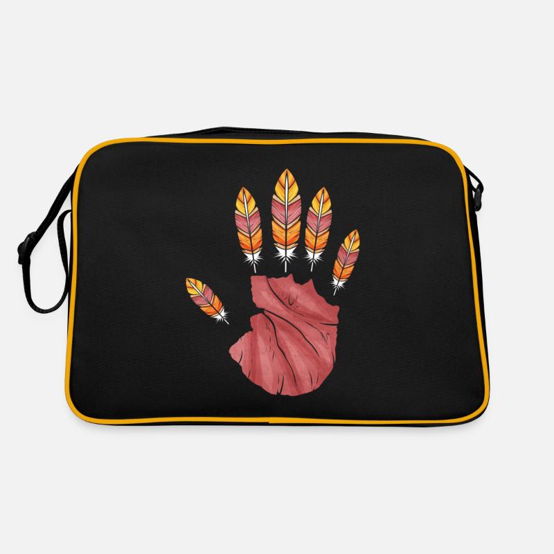 High Five Main avec des doigts de plumes de dinde Sac Retro