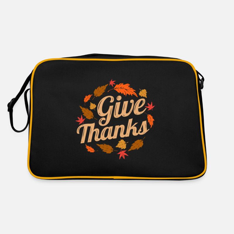 Les feuilles brunes remercient l’automne Thanksgiving Sac Retro