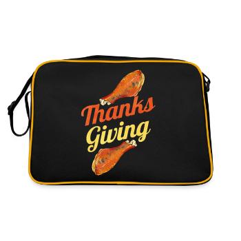 Roasted Turkey Legs Turkey Drumsticks Thanksgiving - Retro Tasche - Schwarz/Gold - Hinten