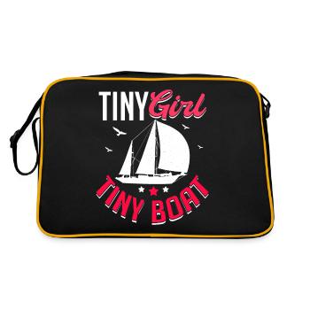 Little Girl Small Boat Sailing School Baltic Sea - Retro Bag - black/gold - Back
