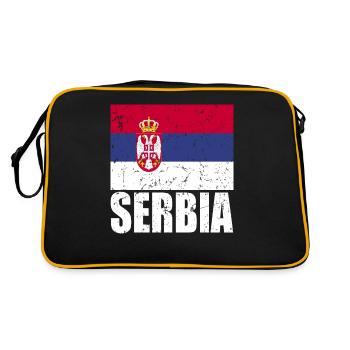 Drapeau de la Serbie - Sac Retro - noir/or - Dos