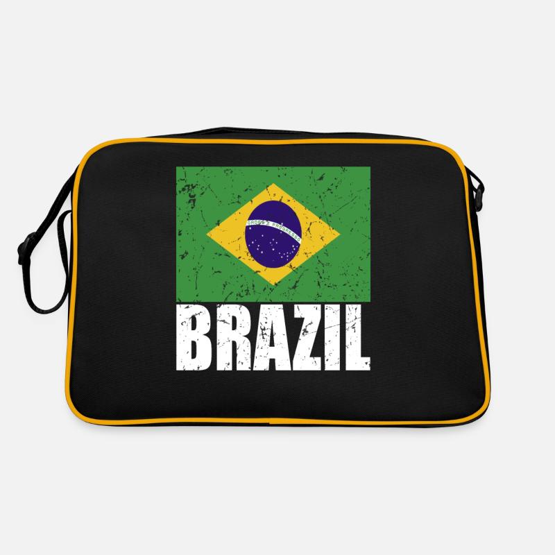 Brazil Flag - Retro Bag - black/gold