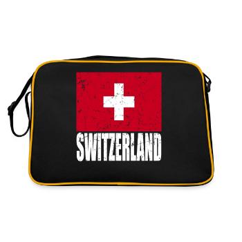 Drapeau de la Suisse - Sac Retro - noir/or - Dos