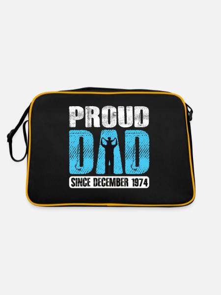 Fier papa depuis décembre 1974 - Sac Retro - noir/or - Dos