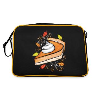 Pumpkin Pie With Cream On Thanksgiving - Retro Bag - black/gold - Back