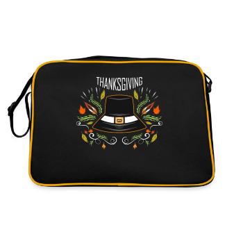 Pilgrims Hat Thanksgiving - Retro Bag - black/gold - Back