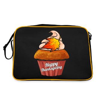 Muffin à la citrouille Joyeux Thanksgiving - Sac Retro - noir/or - Dos