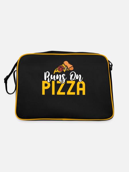 Snack Pizzalove Pizza Lover Gift - Retro Bag - black/gold - Back