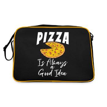 Snack Pizzalove Pizza Lover Cadeau - Sac Retro - noir/or - Dos