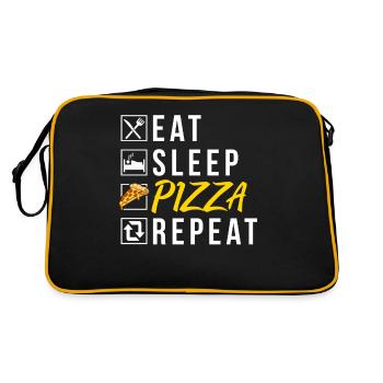 Snack Pizzalove Pizza Lover Gift - Retro Bag - black/gold - Back