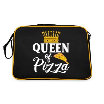 Snack Pizzalove Pizza Lover Geschenk - Retro Tasche - Schwarz/Gold - Hinten