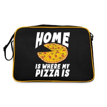Snack Pizzalove Pizza Lover Cadeau - Sac Retro - noir/or - Dos