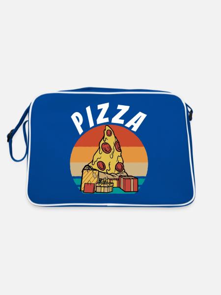 Snack Pizzalove Pizza Lover Gift - Retro Bag - blue/white - Back