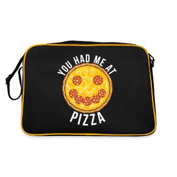 Snack Pizzalove Pizza Lover Gift - Retro Bag - black/gold - Back