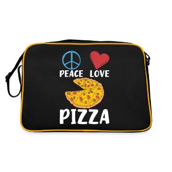 Snack Pizzalove Pizza Lover Cadeau - Sac Retro - noir/or - Dos