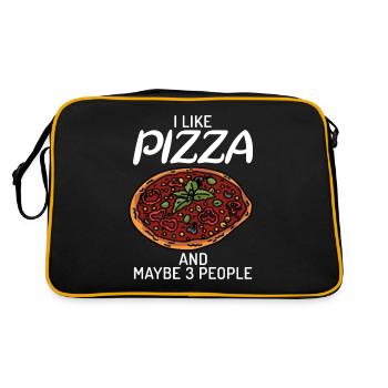 Snack Pizzalove Pizza Lover Cadeau - Sac Retro - noir/or - Dos