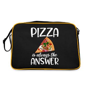 Snack Pizzalove Pizza Lover Cadeau - Sac Retro - noir/or - Dos