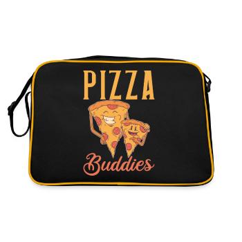 Snack Pizzalove Pizza Lover Gift - Retro Bag - black/gold - Back