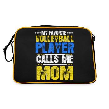 Mon joueur de volleyball préféré m’appelle maman - Sac Retro - noir/or - Dos