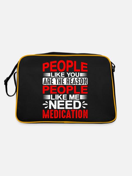 Les gens comme vous sont la raison 1 - Sac Retro - noir/or - Dos