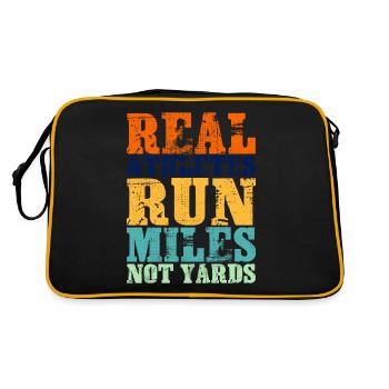 Real Athletes Run Miles Not Yards - Retro Bag - black/gold - Back