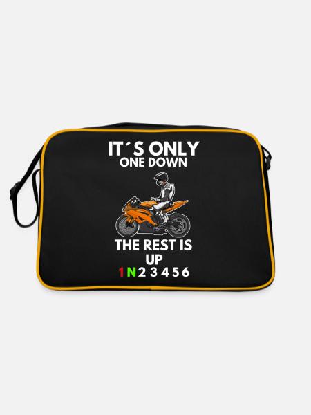 Motorcycle Lifestyle / Motorrad / Motorräder biker - Retro Tasche - Schwarz/Gold - Hinten