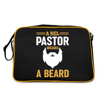 A real pastor wears a beard of Christian - Retro Bag - black/gold - Back