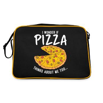 Snack Pizzalove Pizza Lover Cadeau - Sac Retro - noir/or - Dos