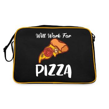 Snack Pizzalove Pizza Lover Cadeau - Sac Retro - noir/or - Dos