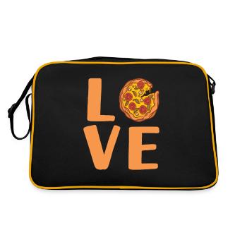 Snack Pizzalove Pizza Lover Cadeau - Sac Retro - noir/or - Dos