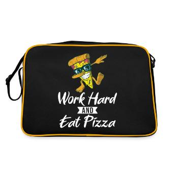 Snack Pizzalove Pizza Lover Cadeau - Sac Retro - noir/or - Dos