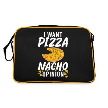 Snack Pizzalove Pizza Lover Cadeau - Sac Retro - noir/or - Dos