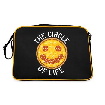 Snack Pizzalove Pizza Lover Geschenk - Retro Tasche - Schwarz/Gold - Hinten