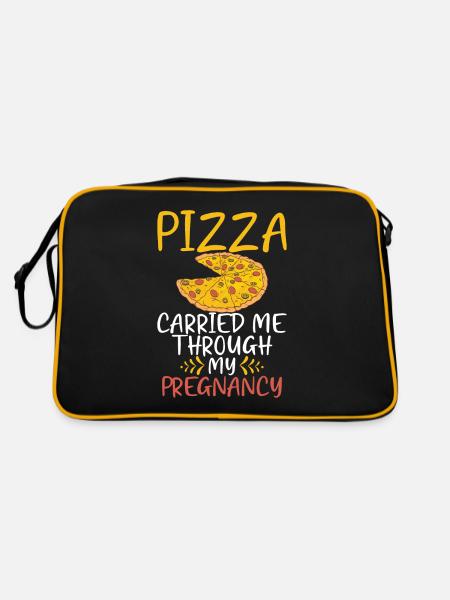 Snack Pizzalove Pizza Lover Gift - Retro Bag - black/gold - Back