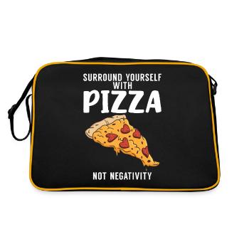 Snack Pizzalove Pizza Lover Cadeau - Sac Retro - noir/or - Dos