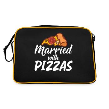 Snack Pizzalove Pizza Lover Cadeau - Sac Retro - noir/or - Dos