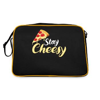 Snack Pizzalove Pizza Lover Cadeau - Sac Retro - noir/or - Dos