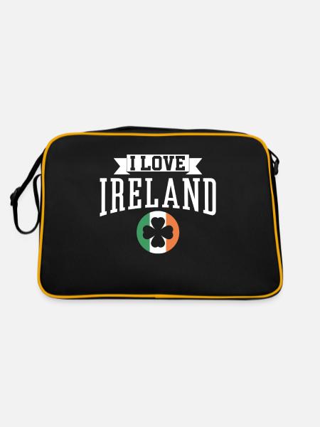 I love Ireland St. Patrick's Day Irish Irish - Retro Bag - black/gold - Back