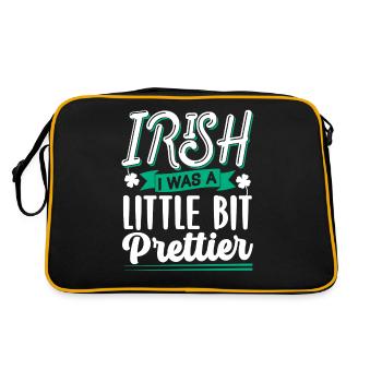St Patricks Tag Gälisch Irland Ire Irisch - Retro Tasche - Schwarz/Gold - Hinten