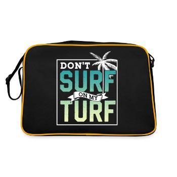 Surf Nicht In Meinem Revier Surfing Surfer - Retro Tasche - Schwarz/Gold - Hinten