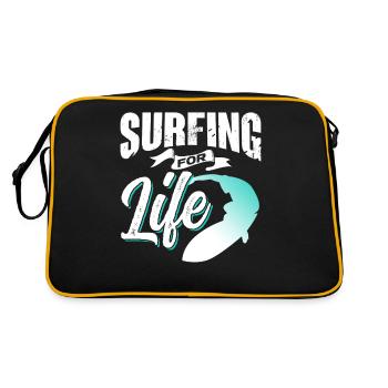 Surfing for life Surfer Surfing Surfboard - Retro Bag - black/gold - Back