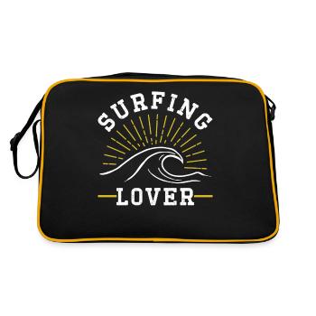 Surfing Lovers Surfing Surfboard Surfer - Retro Bag - black/gold - Back